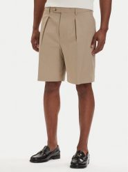 Tommy Hilfiger Szorty materiałowe Smart Casual MW0MW42670 Beżowy jasny Relaxed Fit. Brązowe szorty Tommy Hilfiger, m, bez wzorów, z bawełny, casualowe. Za 569.99 zł.