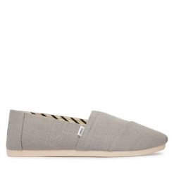 Półbuty Toms. Szare eleganckie półbuty Toms, bez wzorów, bez obcasa, bez zapięcia. Za 249.99 zł.
