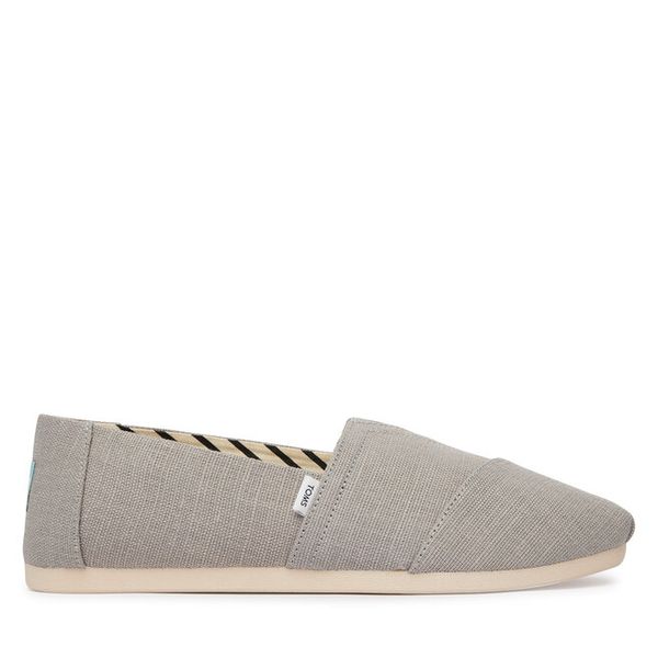 Półbuty Toms. Szare eleganckie półbuty Toms, bez wzorów, bez obcasa, bez zapięcia. Za 249.99 zł.