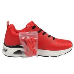 Buty do chodzenia męskie Skechers Air Uno. Czerwone buty sportowe casual Skechers, bez wzorów, z gumy, bez zapięcia. Za 329.00 zł.