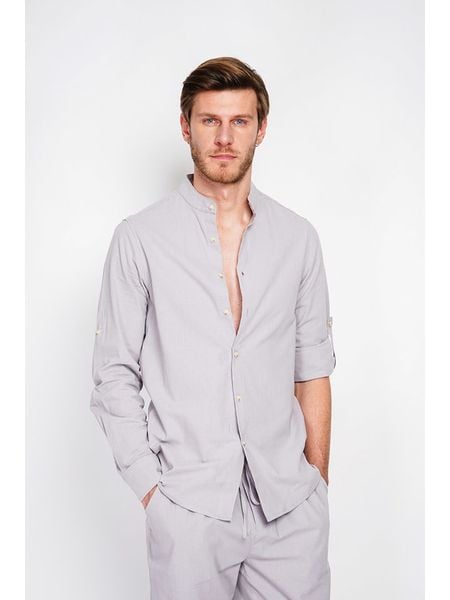 Secret du Lin Lniana koszula w kolorze szarym rozmiar: 44. Szare koszule Secret du Lin, bez wzorów, ze lnu, bez kołnierzyka, bez ramiączek. Za 109.26 zł.