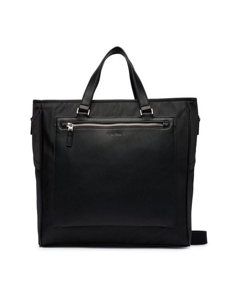 Calvin Klein Torebka Ssnl Raised Logo Tote LV04D3502G Czarny. Czarne torby na ramię CALVIN KLEIN, bez wzorów, z materiału, na ramię, bez dodatków. Za 569.99 zł.