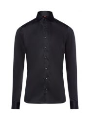 Finshley & Harding koszula biznesowa Mężczyźni Slim Fit Bawełna czarny, 40. Czarne koszule Finshley & Harding, m, bez wzorów, z bawełny, bez kołnierzyka, bez ramiączek. Za 329.95 zł.