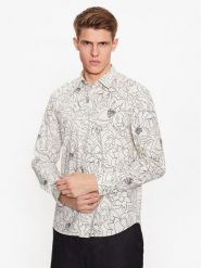 Sisley Koszula 5T56SQ025 Biały Regular Fit. Białe koszule Sisley, m, bez wzorów, z bawełny, bez kołnierzyka, bez ramiączek. Za 199.99 zł.