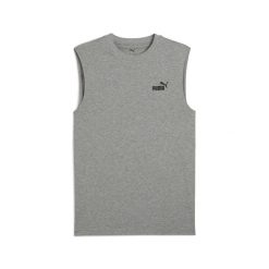 Męska koszulka bez rękawów Essentials z logo No. 1 PUMA. Szare bezrękawniki Puma, m, bez wzorów, bez kołnierzyka, bez ramiączek. Za 79.00 zł.