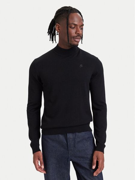 KARL LAGERFELD Golf 655002 564399 Czarny Regular Fit. Czarne golfy KARL LAGERFELD, m, bez wzorów, z wełny, bez ramiączek. Za 569.99 zł.