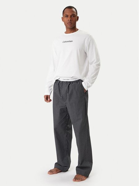 Calvin Klein Piżama Ls Tee LV00NM2953 Biały Regular Fit. Białe piżamy CALVIN KLEIN, l, bez wzorów, z bawełny, bez ramiączek. Za 369.99 zł.