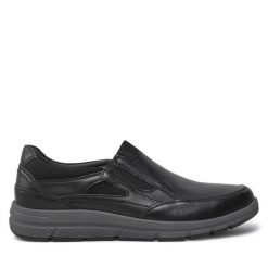 Półbuty Josef Seibel. Czarne eleganckie półbuty Josef Seibel, bez wzorów, bez obcasa, bez zapięcia. Za 259.99 zł.