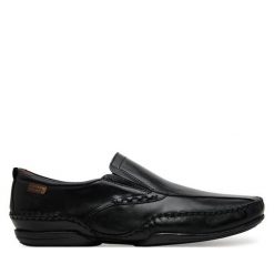 Półbuty Pikolinos. Czarne eleganckie półbuty Pikolinos, bez wzorów, bez obcasa, bez zapięcia. Za 399.99 zł.