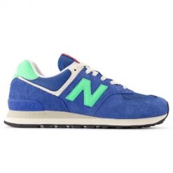 New Balance U574BSC Sneakersy męskie. Niebieskie buty sportowe casual New Balance, bez wzorów, z materiału, bez zapięcia. W wyprzedaży za 424.15 zł.
