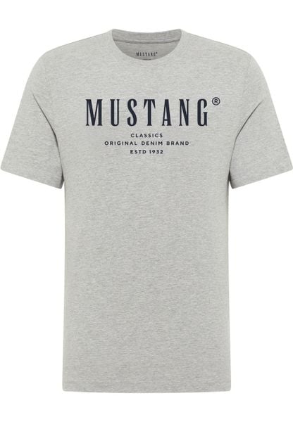Męski T-Shirt Mustang Style Alex Mid Grey Mélange 1017997 4140. Szare t-shirty Mustang, m, bez wzorów, bez kołnierzyka, bez ramiączek. Za 79.99 zł.