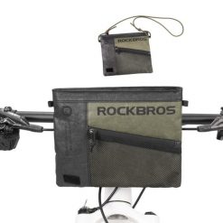 Torba na kierownicę roweru 1,5 L – przekształcana w torbę na ramię. Czarne torby na ramię ROCKBROS, bez wzorów, z materiału, na ramię, bez dodatków. Za 73.32 zł.