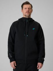 4F Bluza dresowa regular z kapturem męska - czarna XL. Czarne bluzy 4F, m, bez wzorów, z bawełny, z kapturem. Za 199.99 zł.