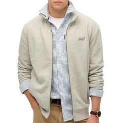 Bluza dresowa zapinana na zamek błyskawiczny Superdry Essential. Szare bluzy bez kaptura Superdry, xl, bez wzorów, z bawełny, bez kaptura. Za 323.25 zł.
