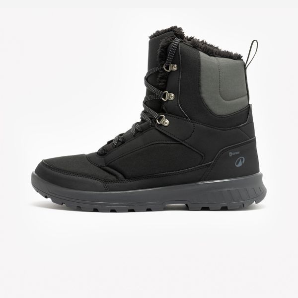 Buty turystyczne męskie Quechua NH100 Warm wodoodporne. Czarne buty turystyczne QUECHUA, na jesień, bez wzorów, z materiału, przed kolano, bez zapięcia, trekkingowe. Za 179.99 zł.