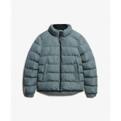 Kurtka puchowa Superdry. Niebieskie kurtki Superdry, l, bez wzorów, z materiału, bez kaptura. Za 527.40 zł.