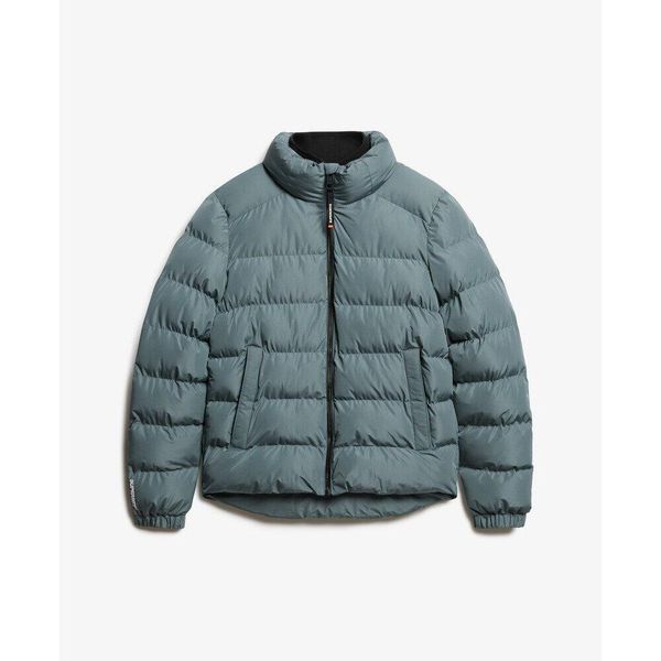 Kurtka puchowa Superdry. Niebieskie kurtki Superdry, l, bez wzorów, z materiału, bez kaptura. Za 512.55 zł.