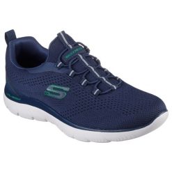 Buty do chodzenia męskie Skechers Summits Tallo. Niebieskie buty sportowe casual Skechers, bez wzorów, bez zapięcia. Za 259.99 zł.