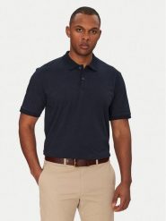 Jack & Jones Polo Jaxon 12268227 Granatowy Regular Fit. Niebieskie koszulki polo sportowe Jack & Jones, l, bez wzorów, z bawełny, bez kołnierzyka, bez ramiączek. Za 79.99 zł.