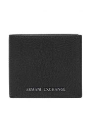 Armani Exchange Portfel XM000167 AF26663 UC001 Czarny. Czarne portfele Armani Exchange, bez wzorów, ze skóry. Za 329.99 zł.
