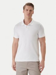 Calvin Klein Polo LV04LC254G Biały Slim Fit. Białe koszulki polo CALVIN KLEIN, m, bez wzorów, z bawełny, bez kołnierzyka, bez ramiączek. Za 289.99 zł.