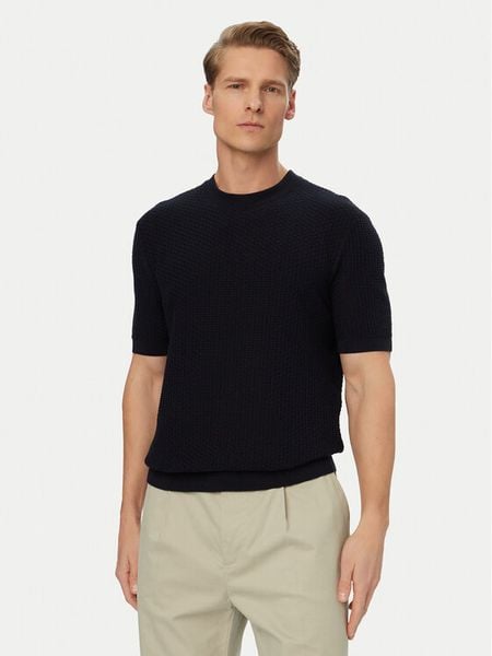BOSS Sweter H-Nilton 50560468 Granatowy Regular Fit. Niebieskie swetry rozpinane Boss, m, bez wzorów, z bawełny, bez kołnierzyka, bez ramiączek. Za 507.99 zł.