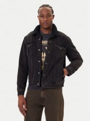 Levi's® Kurtka jeansowa Type III Sherpa 16365-0291 Czarny Regular Fit. Czarne kurtki m, bez wzorów, z bawełny, bez kaptura. Za 639.99 zł.