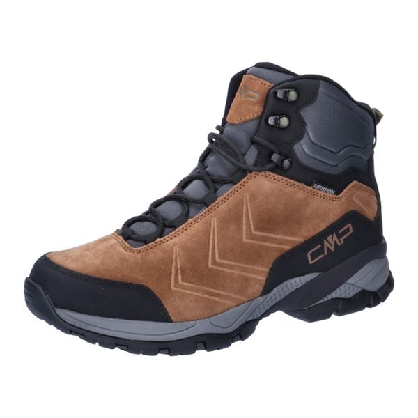 Buty męskie trekkingowe CMP Melnick. Brązowe trekkingi CMP, bez wzorów, z materiału, za kostkę, bez zapięcia. Za 350.55 zł.
