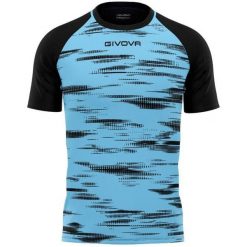 T-shirt Sportowy Givova Pixel Sky-Black - Lekkość i Komfort. Czarne t-shirty sportowe Givova, bez wzorów, z poliesteru, bez ramiączek, do piłki nożnej. Za 73.96 zł.