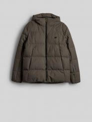 4F Kurtka zimowa membrana 5000 męska - khaki L. Brązowe kurtki 4F, na zimę, l, bez wzorów, bez kaptura. Za 499.99 zł.