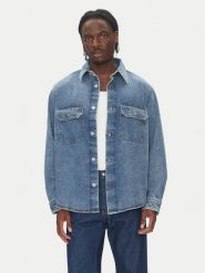 HUGO Koszula jeansowa Ebolt 50513853 Granatowy Oversize. Niebieskie koszule Hugo, m, bez wzorów, z bawełny, bez kołnierzyka, bez ramiączek. Za 499.99 zł.