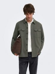 ONLY & SONS Kurtka koszulowa "Onsnewkodyl" w kolorze khaki rozmiar: XL. Brązowe kurtki Only & Sons, xl, bez wzorów, bez kaptura. Za 169.95 zł.