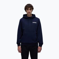 Bluza męska Napapijri B-Linth Hooded. Niebieskie bluzy Napapijri, m, bez wzorów, bez kaptura. Za 329.99 zł.