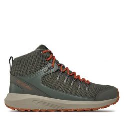 Trekkingi Columbia. Zielone botki sznurowane Columbia, bez wzorów, bez obcasa, bez zapięcia. Za 599.99 zł.