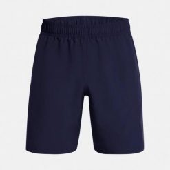 Spodenki krótkie męskie Under Armour Tech Woven Wordmark Short. Czarne szorty Under Armour, m, bez wzorów, sportowe. Za 99.99 zł.