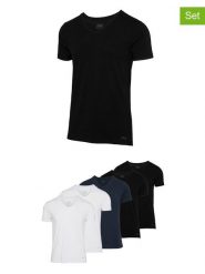 Fila Koszulki (5 szt.) w kolorze czarnym, granatowym i białym rozmiar: XL. Białe bezrękawniki Fila, xl, bez wzorów, bez kołnierzyka, bez ramiączek. Za 187.99 zł.