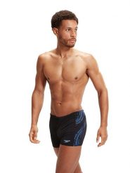 Speedo Kąpielówki "Eco+ Tech" w kolorze czarno-niebiesko-błękitnym rozmiar: 4. Czarne kąpielówki Speedo, bez wzorów, z materiału. Za 117.45 zł.