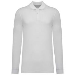 Koszulka polo z długim rękawem pique Kariban Bio180. Białe bluzki z długim rękawem KARIBAN, m, bez wzorów, z bawełny, bez kołnierzyka, bez ramiączek. Za 145.50 zł.