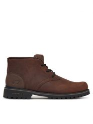 Skechers Trzewiki Quintero - Damien 205903/DKBR Brązowy. Brązowe botki sznurowane Skechers, bez wzorów, ze skóry, bez obcasa, bez zapięcia. Za 499.99 zł.