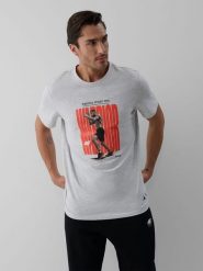 4F T-shirt regular z nadrukiem męski 4F | Mateusz Gamrot - szary L. Szare t-shirty sportowe 4F, z aplikacjami, z bawełny, bez ramiączek. Za 129.99 zł.