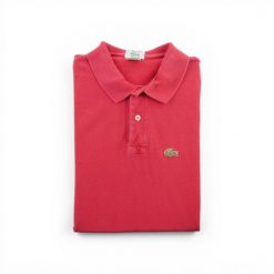 Second life - Krótki polo męskie z krótkim rękawem - Stan dobry. Czerwone koszulki polo LACOSTE, m, bez wzorów, bez kołnierzyka, bez ramiączek. Za 126.86 zł.