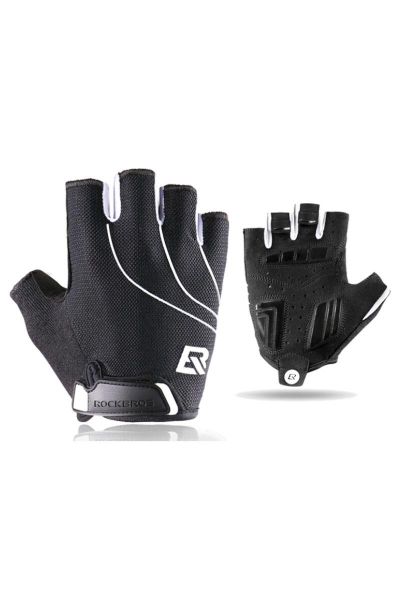 Rękawiczki rowerowe FF Line S107-1. Czarne rękawiczki ROCKBROS, bez wzorów, z materiału. Za 69.99 zł.