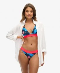 Superdry Figi bikini Logo Classic — Modelujące dopasowanie. Niebieskie slipki Superdry, bez wzorów, z elastanu. Za 205.40 zł.