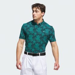 Koszulka Go-To Printed Polo. Niebieskie koszulki polo Adidas, m, bez wzorów, z materiału, bez kołnierzyka, bez ramiączek. Za 299.00 zł.