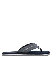 Tommy Hilfiger Japonki Chambray Beach Sandal FM0FM05570 Granatowy. Niebieskie japonki Tommy Hilfiger, bez wzorów, z materiału. Za 139.99 zł.