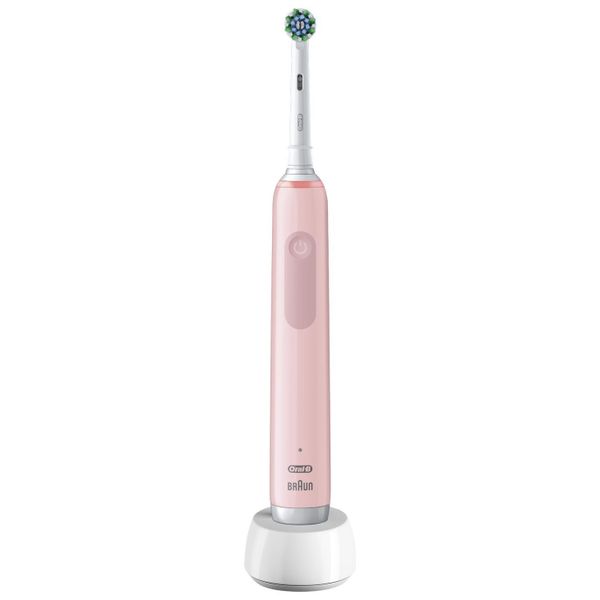 Szczoteczka rotacyjna Oral-B Pro 3 Pink Cross Action różowy. Szczoteczki elektryczne ORAL B. Za 209.00 zł.