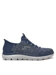 Skechers Sneakersy Key Pace 232469 NVY Granatowy. Niebieskie buty sportowe casual Skechers, bez wzorów, z materiału, bez zapięcia. Za 249.99 zł.