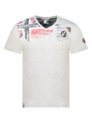 Geographical Norway Koszulka "Jamo" w kolorze jasnoszarym rozmiar: 3XL. Szare bezrękawniki Geographical Norway, xl, bez wzorów, z bawełny, bez kołnierzyka, bez ramiączek. Za 52.67 zł.