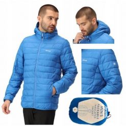 Kurtka turystyczna dla mężczyzn Hooded Hillpack z kapturem. Niebieskie kurtki Regatta, m, bez wzorów, z poliamidu, z kapturem. Za 240.00 zł.