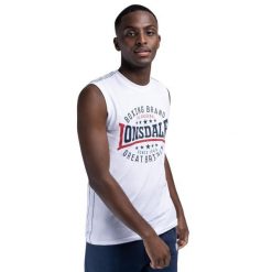 Tank top Lonsdale St.Agnes. Białe bezrękawniki Lonsdale, bez wzorów, bez kołnierzyka, bez ramiączek. Za 104.00 zł.